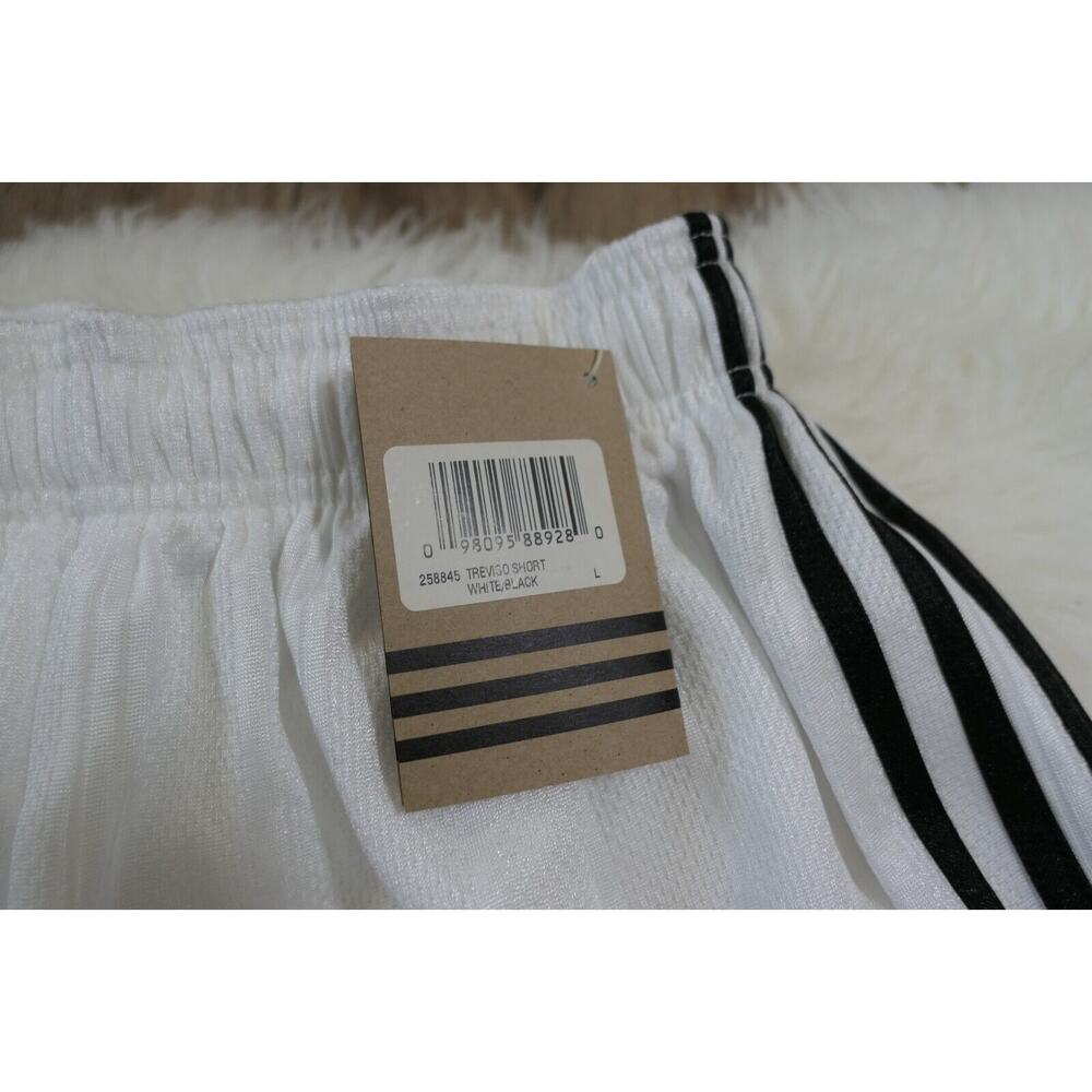 NWT Vintage Y2K 90s ADIDAS Soccer TREVISO Polyester Men's White Shorts Large - Picture 4 of 12